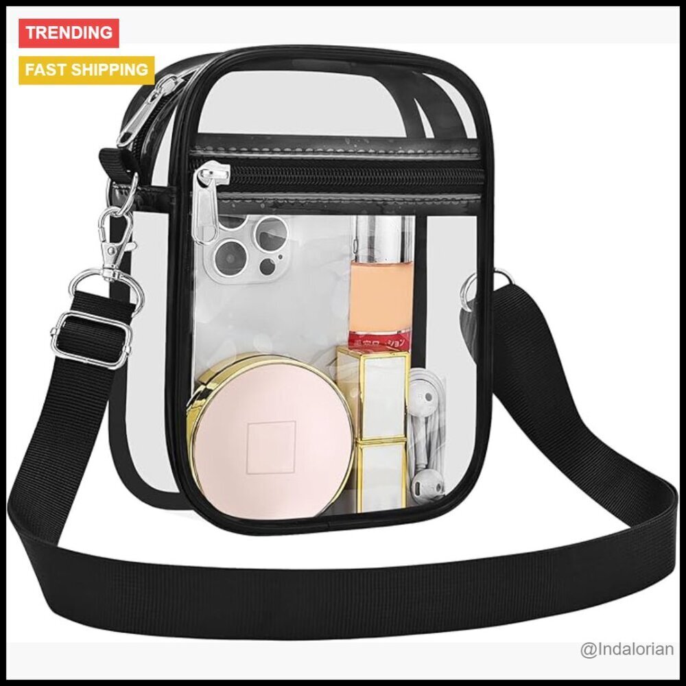 Clear Messenger Bag Stadium Approved Crossbody PVC Transparent Purse